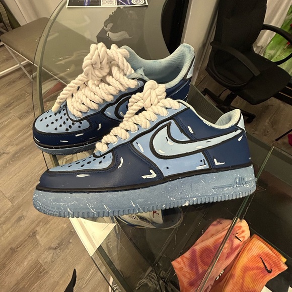 Custom Blue AF1 - Picture 3 of 3